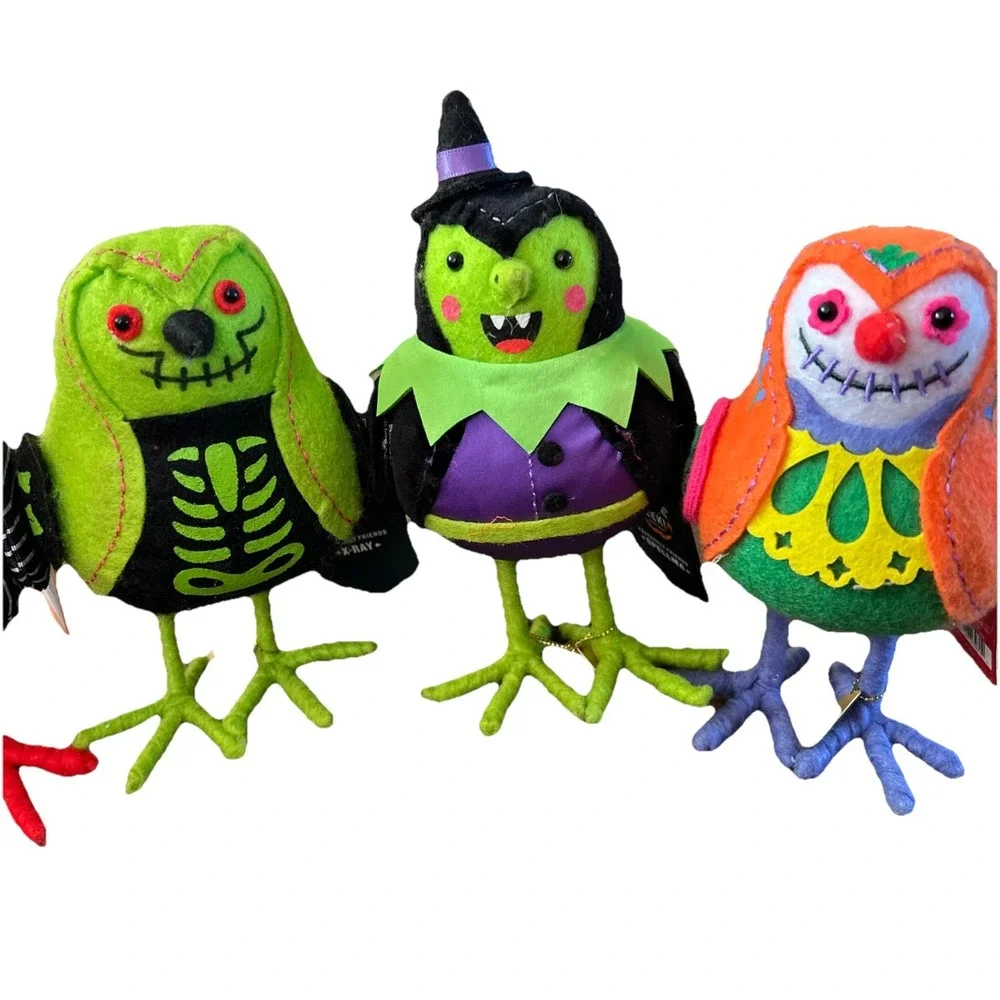 Target 2024‎ Hyde & EEK! Featherly Friends Halloween Fabric Birds SET OF 7